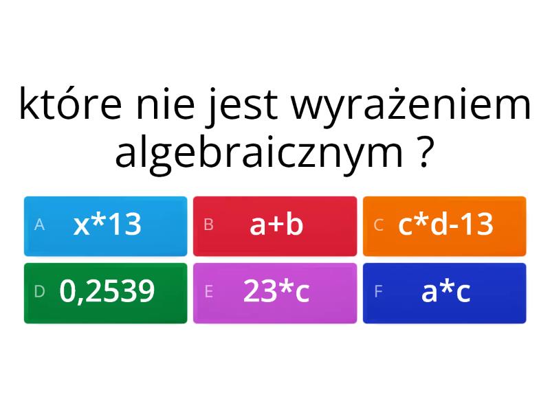 Matematyka, wyrażenia algebraiczne - Test Test Z Matematyki Wyrażenia Algebraiczne Klasa 7