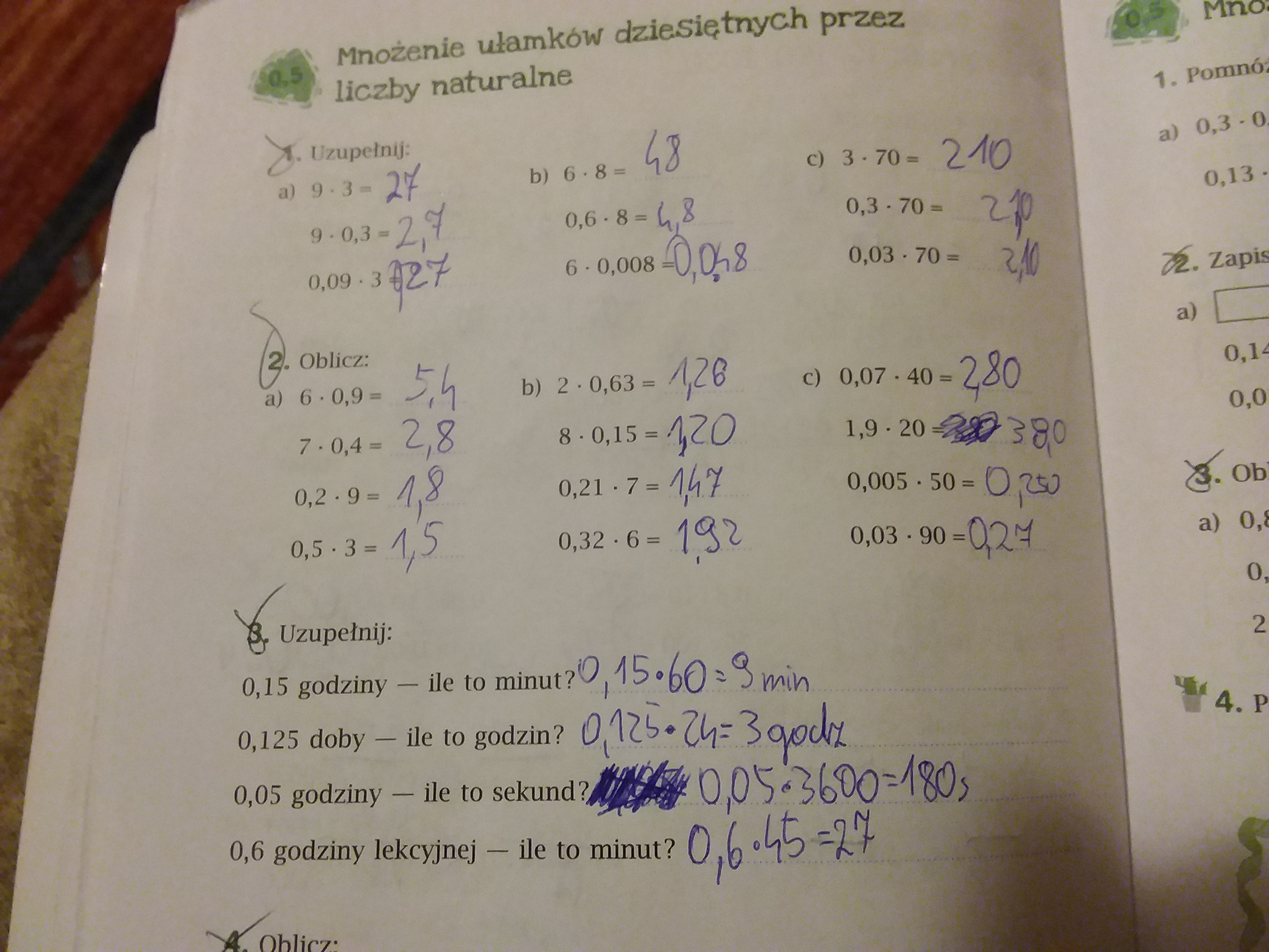 matematyka z plusem kl 5 ćwiczenia temat mnożenie ułamków dziesiętnych Sprawdzian Matematyka Klasa 5 Własności Liczb Naturalnych