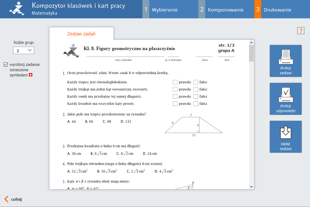 Matematyka Z Plusem Klasa 4 Sprawdziany - question Sprawdzian Matematyka Klasa 4