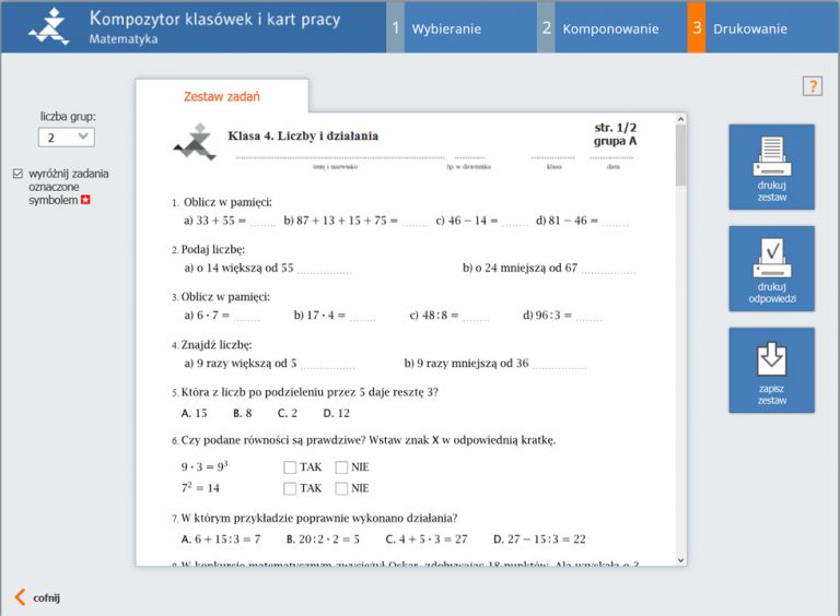 Matematyka Z Plusem Klasa 4 Sprawdziany - question Sprawdziany Matematyka Z Plusem Klasa 4