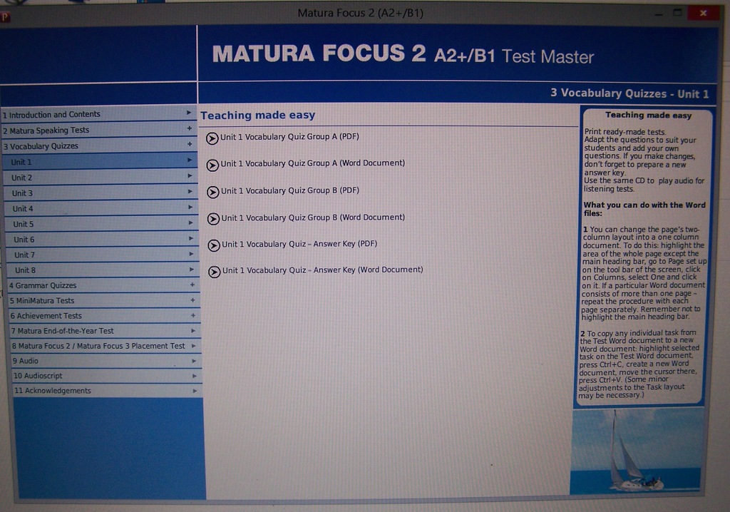 MATURA FOCUS 2 SPRAWDZIANY TEACHER'S BOOK - 6689442352 - oficjalne Mini Matura Focus 2 Unit 4