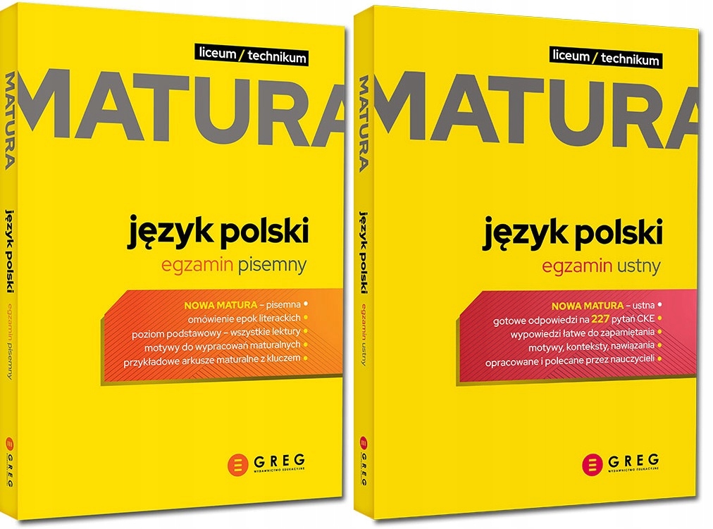 MATURA JĘZYK POLSKI EGZAMIN USTNY + PISEMNY GREG (13502815075 Podręcznik Język Polski Klasa 6