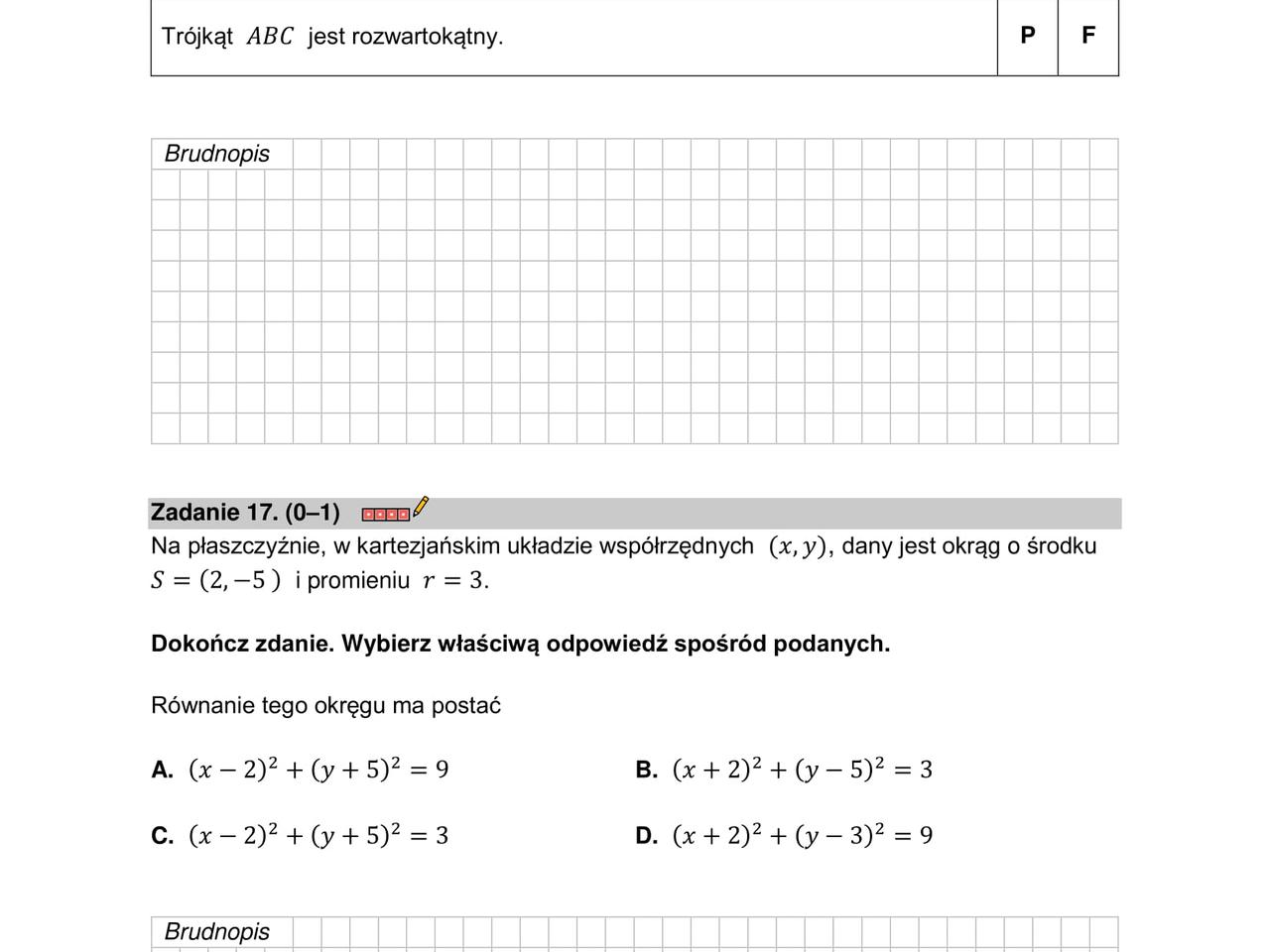 Przykładowy Arkusz Egzaminacyjny Nr 1 Matematyka