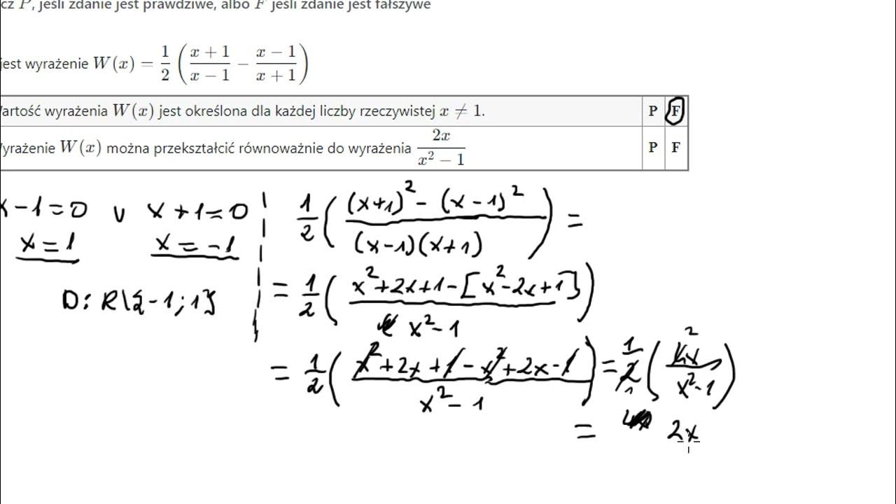 Matura z matematyki:Wyrażenia algebraiczne - zadanie - 215 - YouTube Wyrażenia Algebraiczne I Równania Klasa 8 Sprawdzian Odpowiedzi