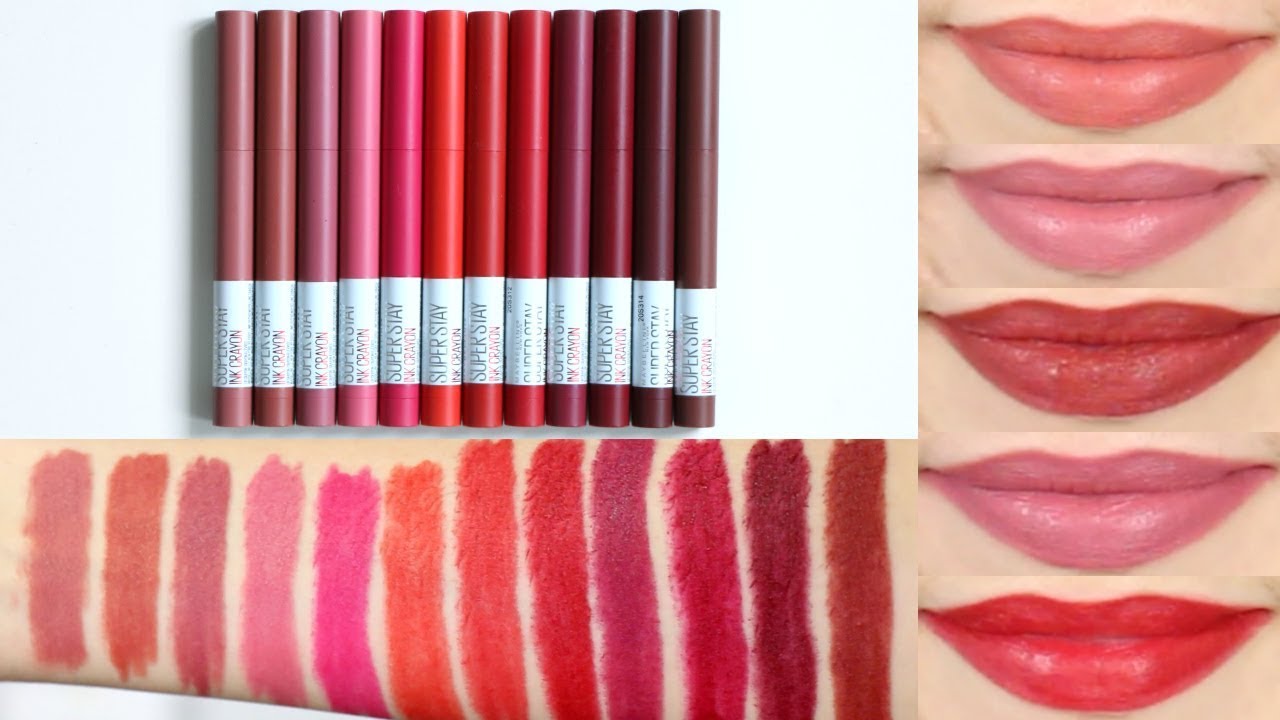 Maybelline Superstay Ink Crayon Swatches