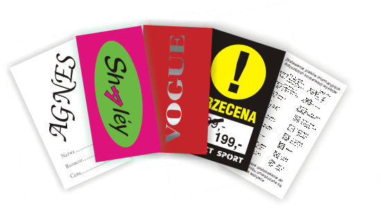 Metki odzieżowe druk na zamówienie, CMYK i Pantone Drukarnia Designer Metkowanie Towaru Na Czym Polega