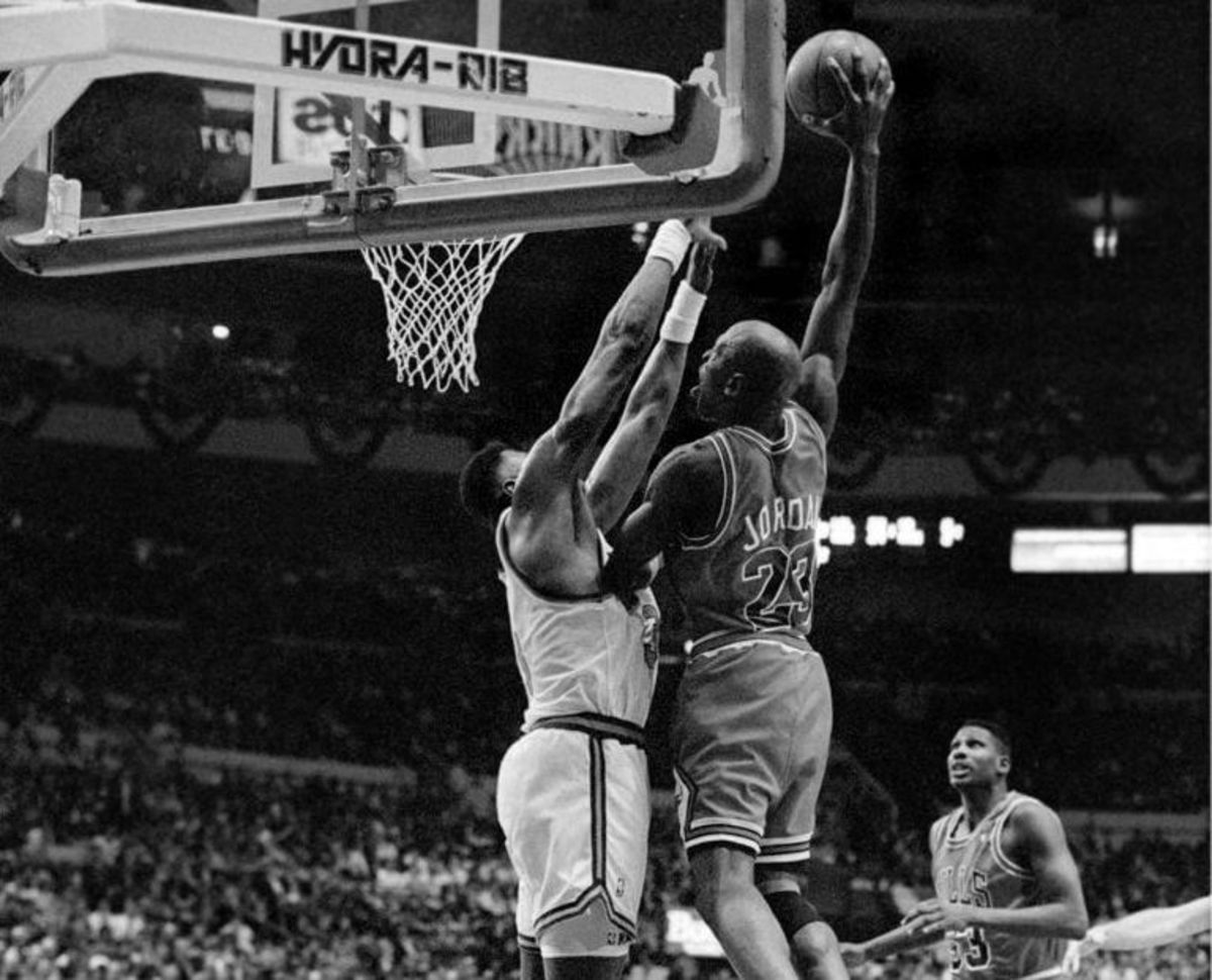 Michael Jordan Dunking On Patrick Ewing