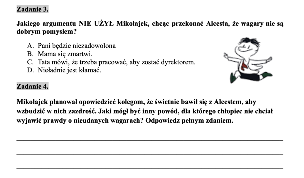 Mikołajek - czytanie ze zrozumieniem • Złoty nauczyciel Czytanie Ze Zrozumieniem Klasa 5 Karty Pracy