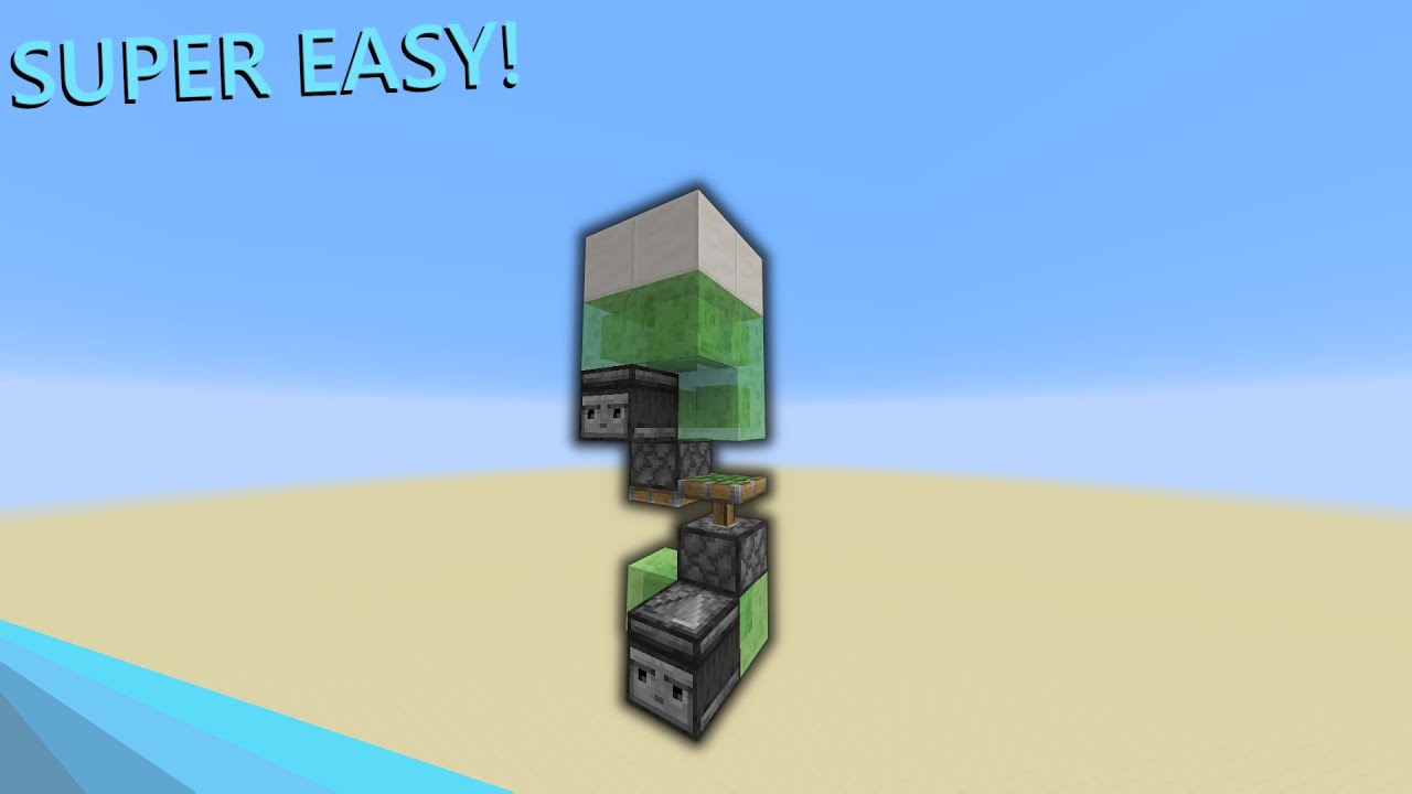 Minecraft 2x2 Easy Slime Block Elevator Tutorial | Great for Any Base How To Make Slime Block Elevator