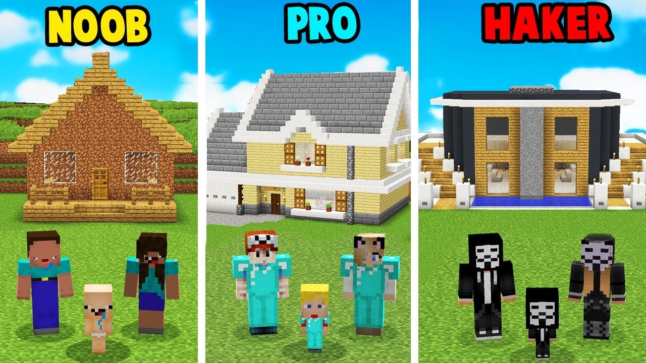 MINECRAFT - DOM RODZINNY CHALLENGE | NOOB vs PRO vs HAKER | Vito i Noob Vs Pro Vs Hacker Vito I Bella