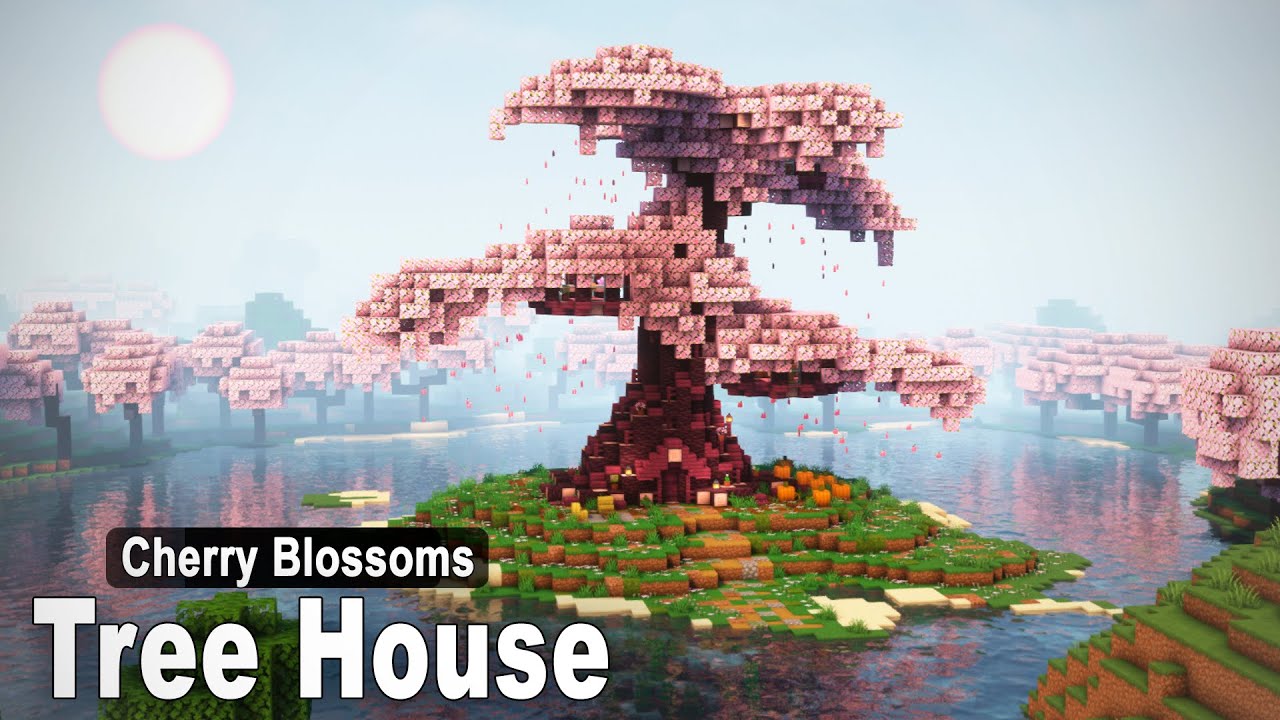 Minecraft: How to build a Cherry Tree House | Tutorial - YouTube How To Make A Tree In Minecraft