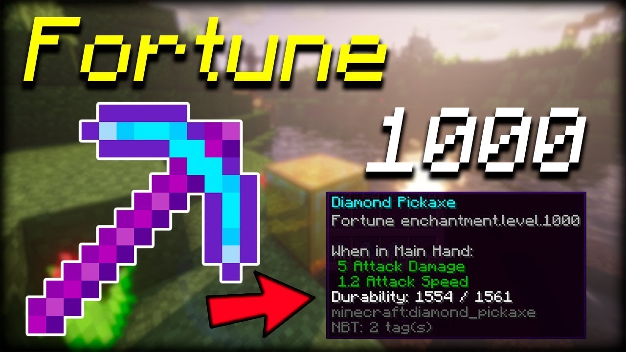 Minecraft how to get 1000 enchantment level fortune pickaxe - YouTube How To Get A Pickaxe With Fortune 1000
