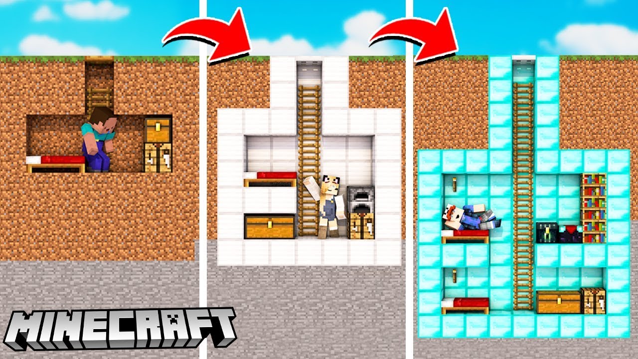 MINECRAFT - SEKRETNY DOMEK OD NOOB DO PRO! | Vito vs Bella vs Noob Domek Kontra Domek Vito I Bella