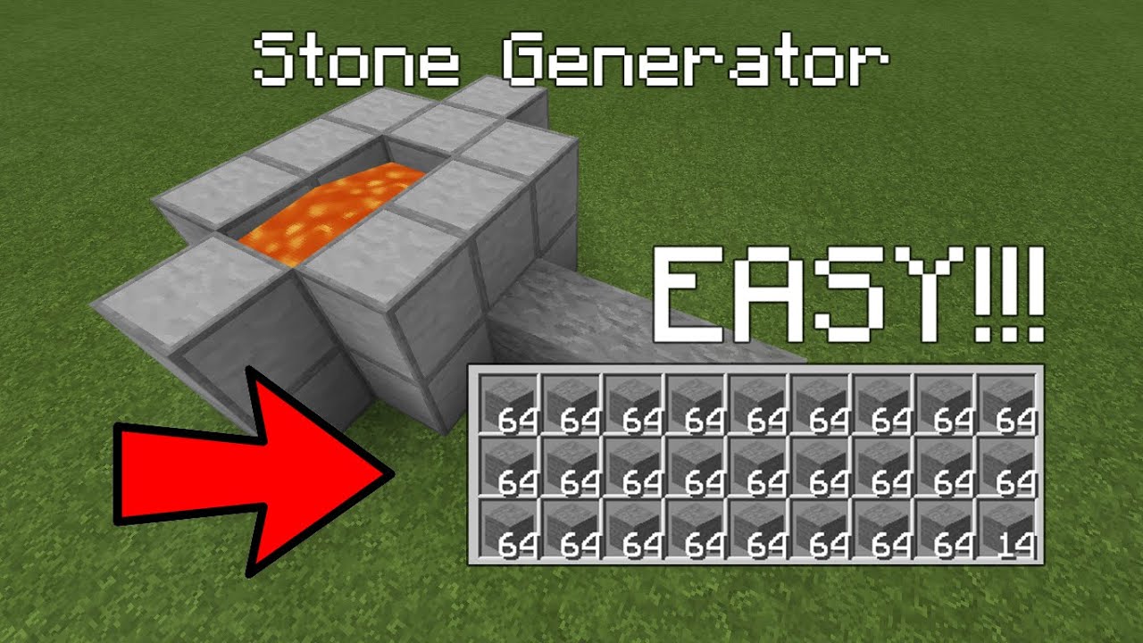 Minecraft Tutorial: How To Make A Stone Generator! - YouTube How To Make Stone Generator