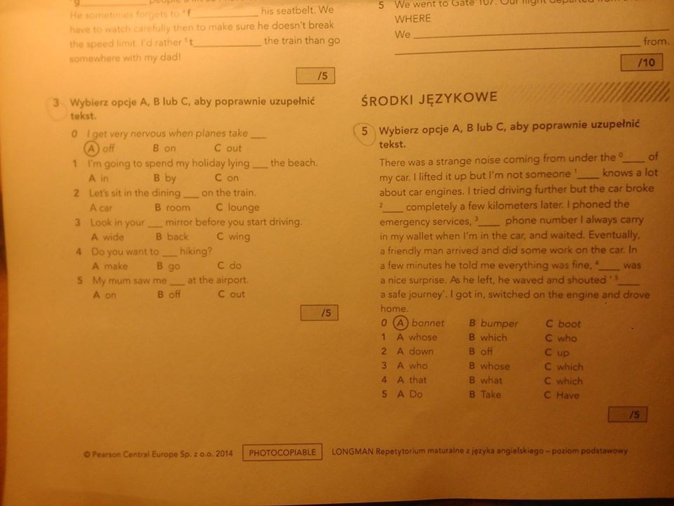 Mini matura, angielki , prosze :* :* - Brainly.pl Mini Matura Unit 5