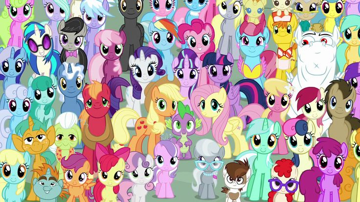 MLP - Mane 6 with Starlight Glimmer and Crowd of Background Ponies My Little Pony Sezon 6 Odcinek 1