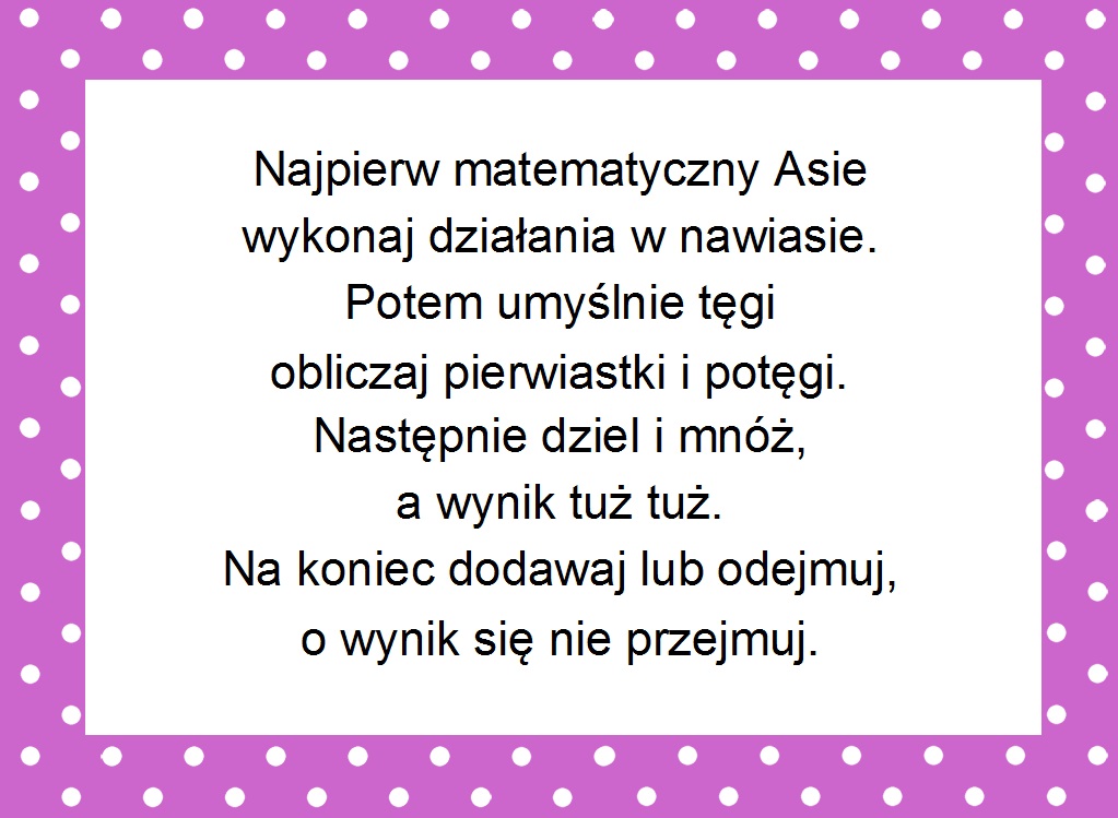 Wierszyki O Matematyce Do Zeszytu