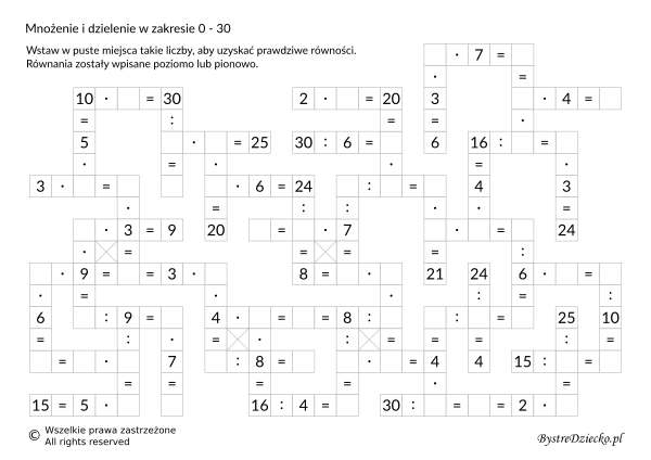 Mnozenie I Dzielenie W Zakresie 1000 Do Wydruku