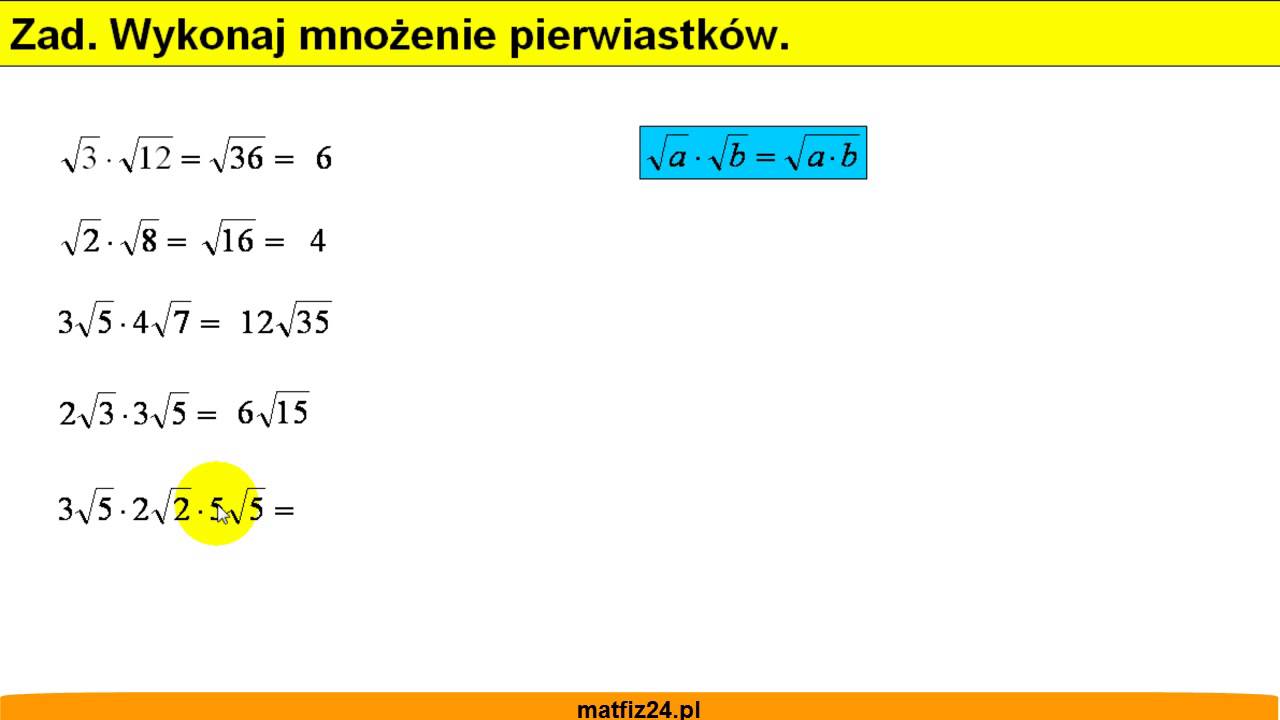 Mnożenie pierwiastków - Matfiz24.pl - YouTube Mnozenie Pierwiastkw O Tej Samej Podstawie