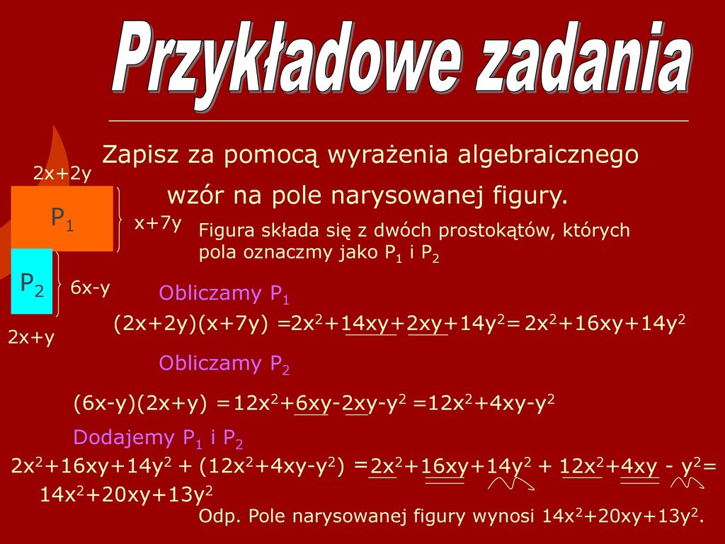 Mnożenie sum algebraicznych - ppt download Zapisz W Postaci Wyrażeń Algebraicznych