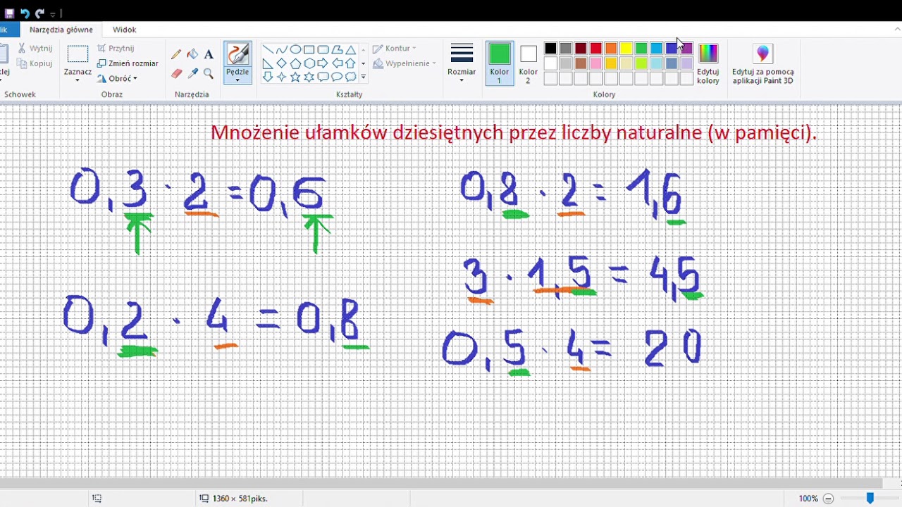 Mnożenie ułamków dziesiętnych przez liczby naturalne w pamięci klasa 5b Mnożenie Ułamków Dziesiętnych Przez Liczby Naturalne Karta Pracy