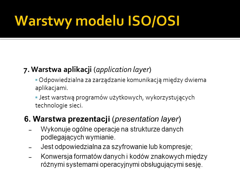 Model OSI i TCP/IP, HTML, WWW - ppt pobierz Która Warstwa Modelu Iso Osi Jest Związana Z Protokołem Ip