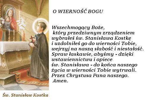Modlitwa na każdy dzień: Modlitwy do św. Stanisława Kostki Na Podstawie Zyciorysu Sw Stanislawa Zamieszczonego