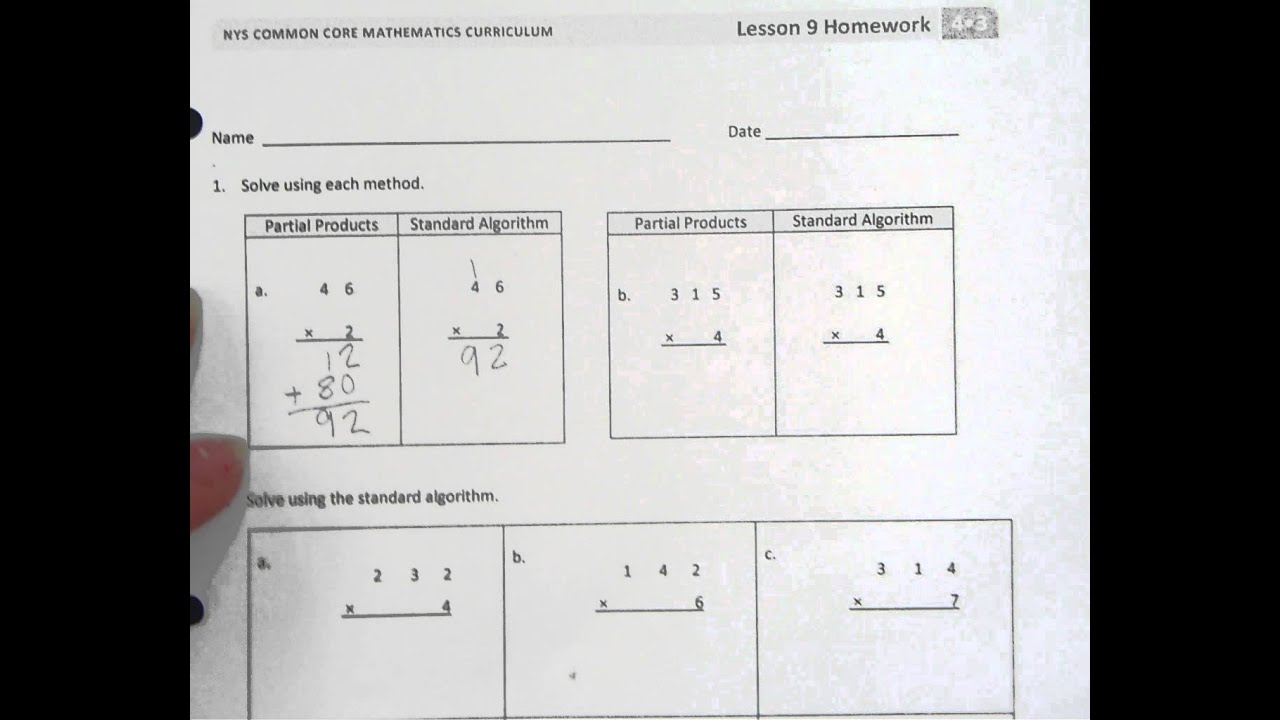 Lesson 9 Homework 4 3 Answer Key