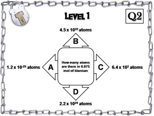 Mole Escape Room Answer Key Chemistry
