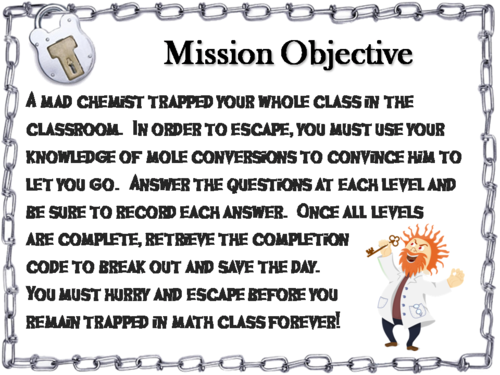 Mole Conversions Escape Room | Teaching Resources Mole Conversions Escape Room Answer Key