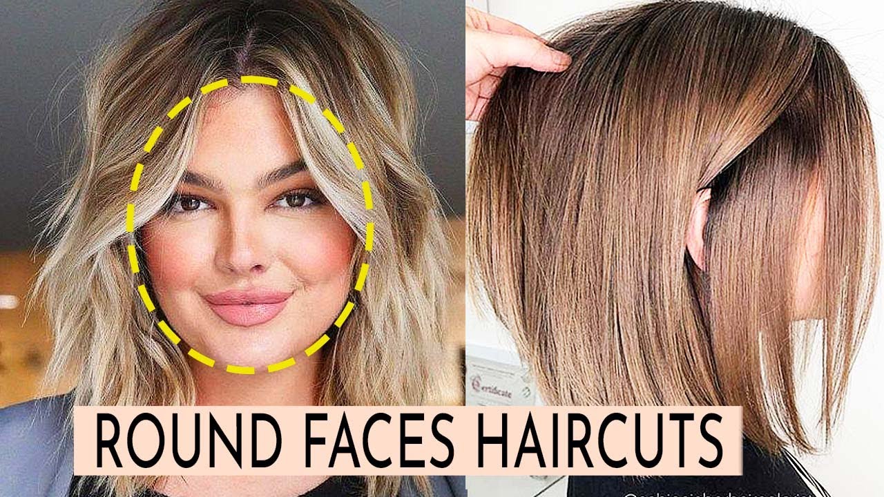 Most Flattering Haircuts for Round Faces - YouTube Hairstyles For Thin Hair Round Face
