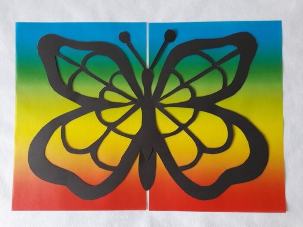Motyl – witraż z papieru - Szkolne Inspiracje Motyl Witraz Z Papieru Szablon
