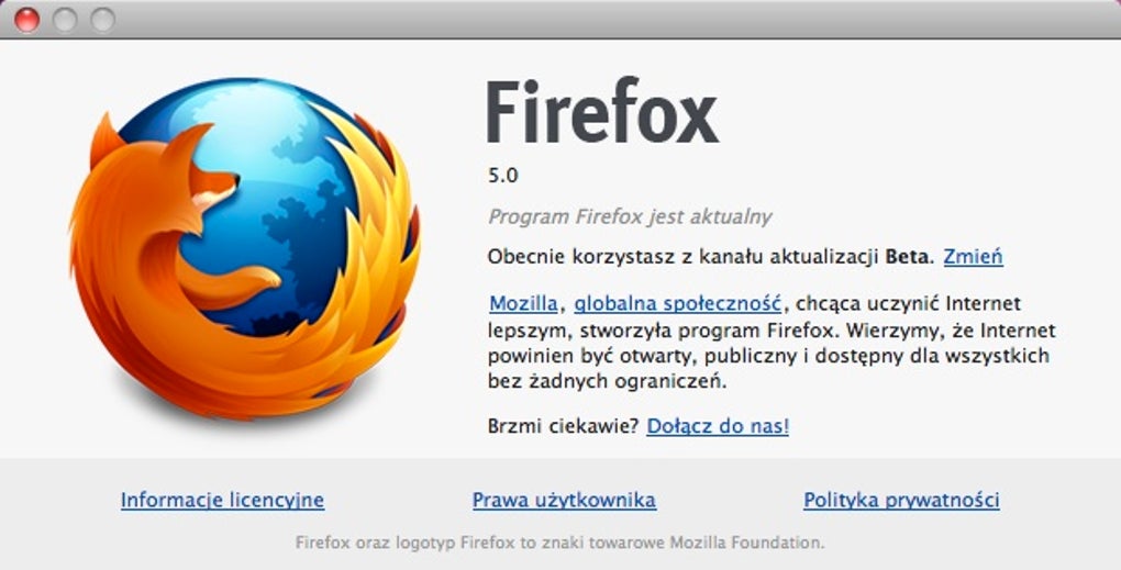 Mozilla Firefox Beta na Mac - Download Program Mozilla Firefox Jest Rozpowszechniany Na Podstawie Licencji