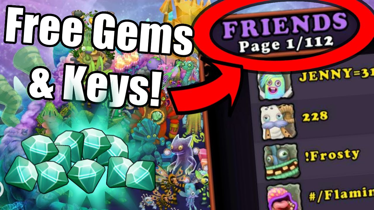 My Singing Monsters FRIEND CODES | 2023 | Free GEMS and KEYS!!!! - YouTube My Singing Monsters Friend Codes For Diamonds