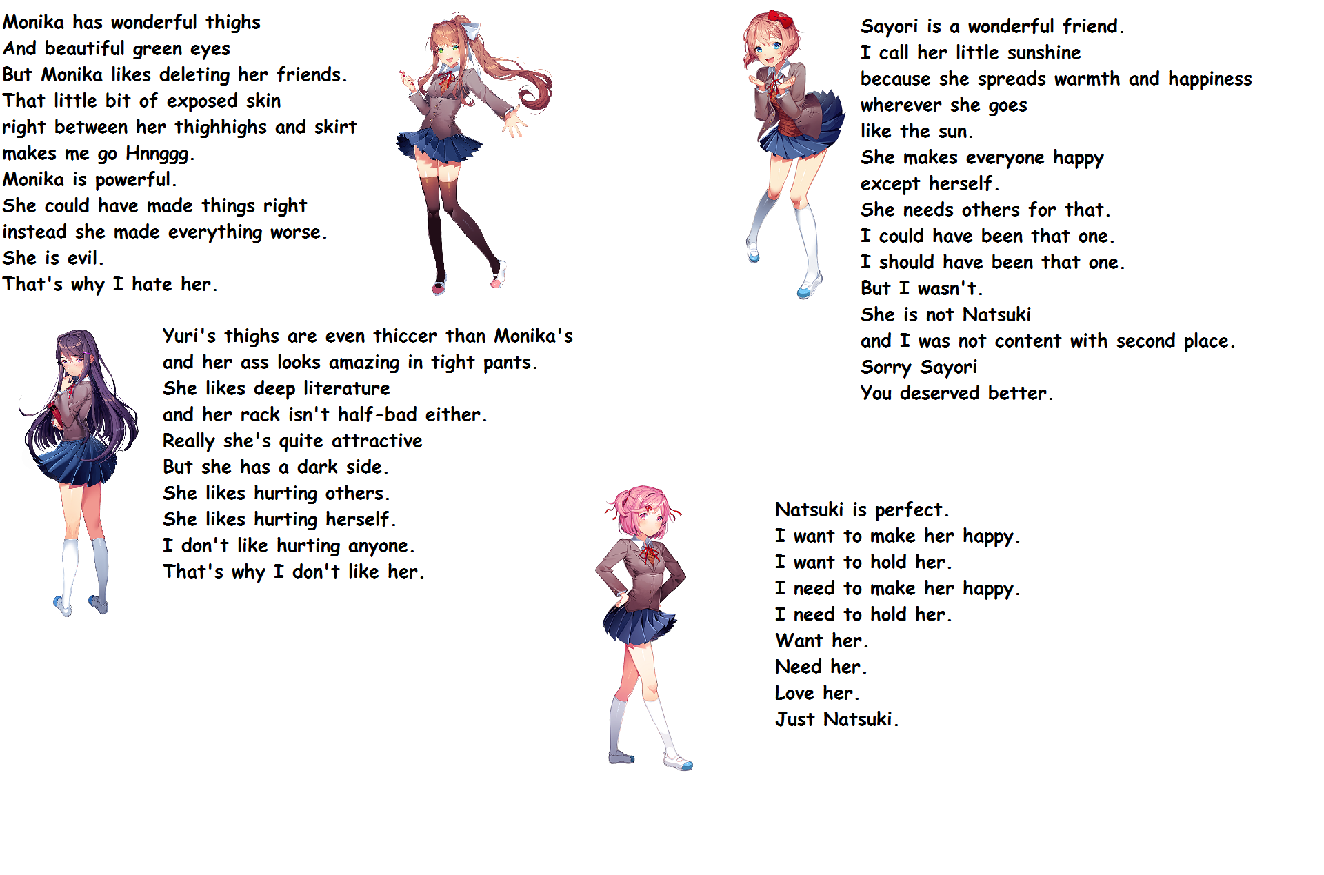 Doki Doki Yuri Poem Words