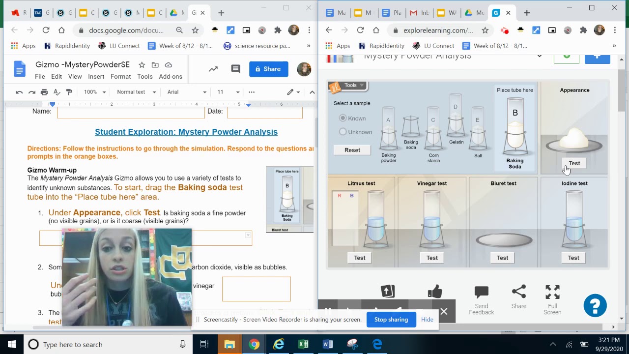 Mystery Powder Gizmo Youtube Mystery Powder Analysis Gizmo Assessment Answer Key