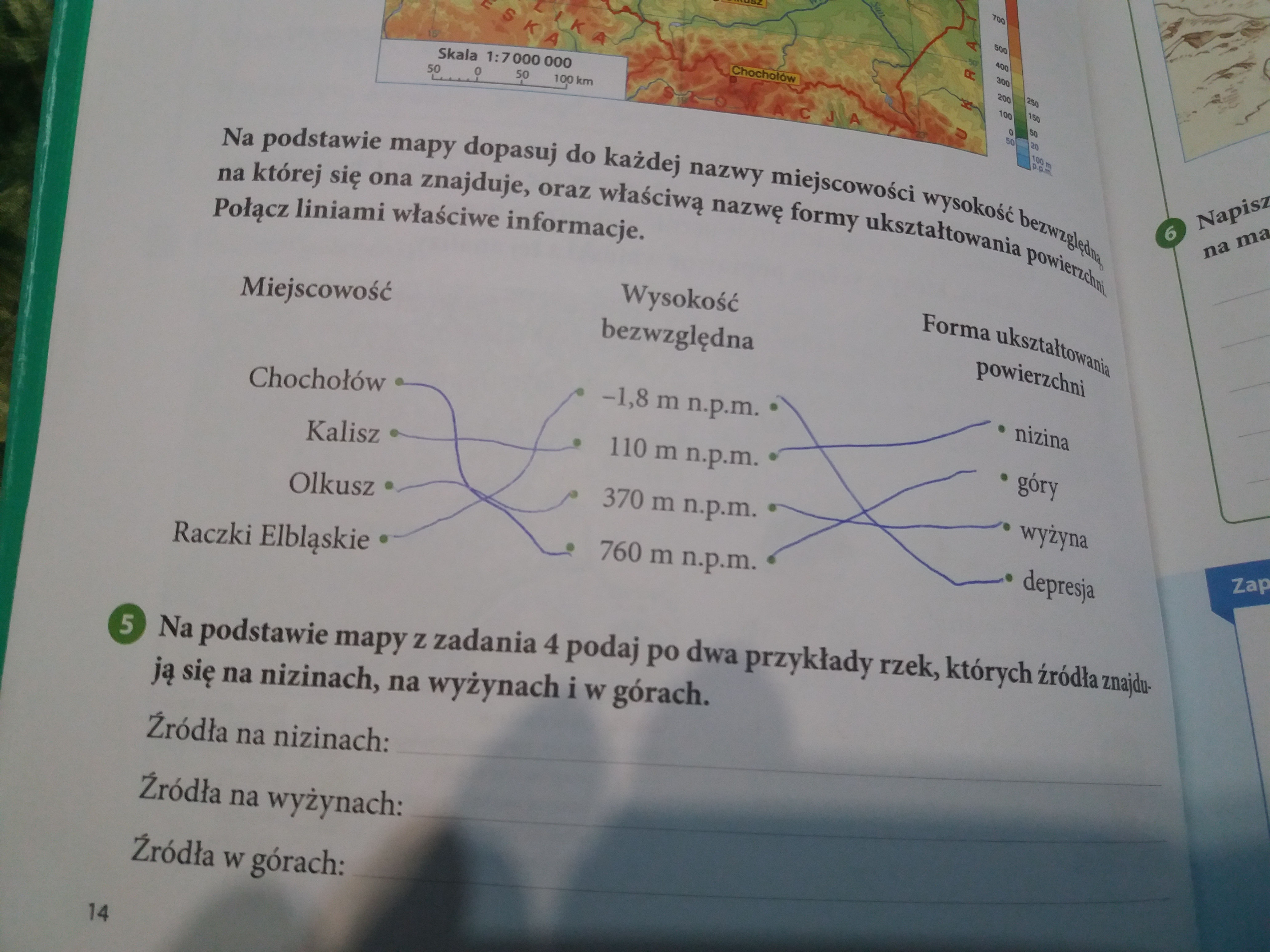 Na Mapie Hipsometrycznej Polski Zaznaczono Cztery Miejscowosci