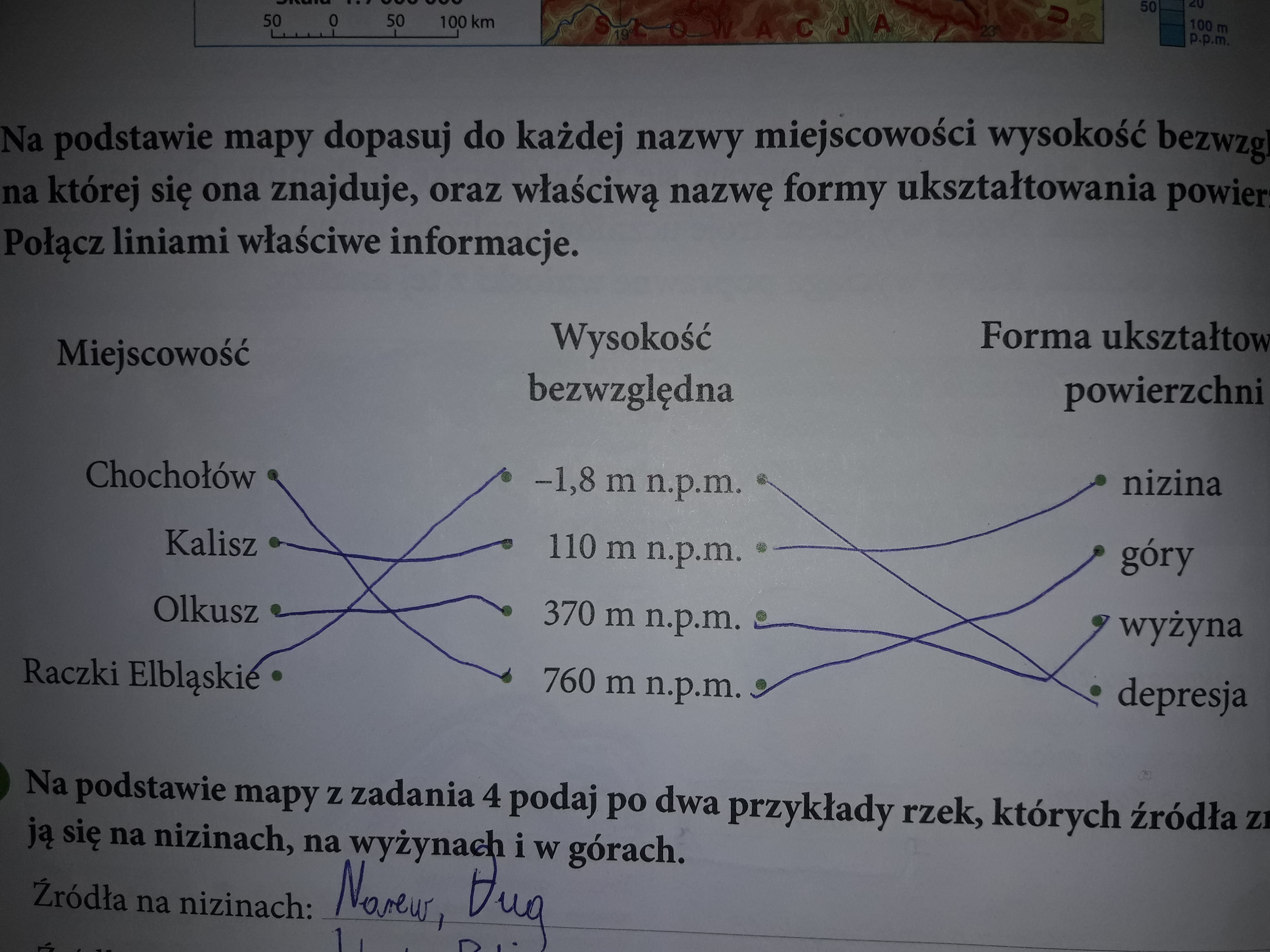 Na Mapie Hipsometrycznej Polski Zaznaczono Cztery Miejscowosci Na Mapie Hipsometrycznej Polski Zaznaczono Cztery Miejscowosci