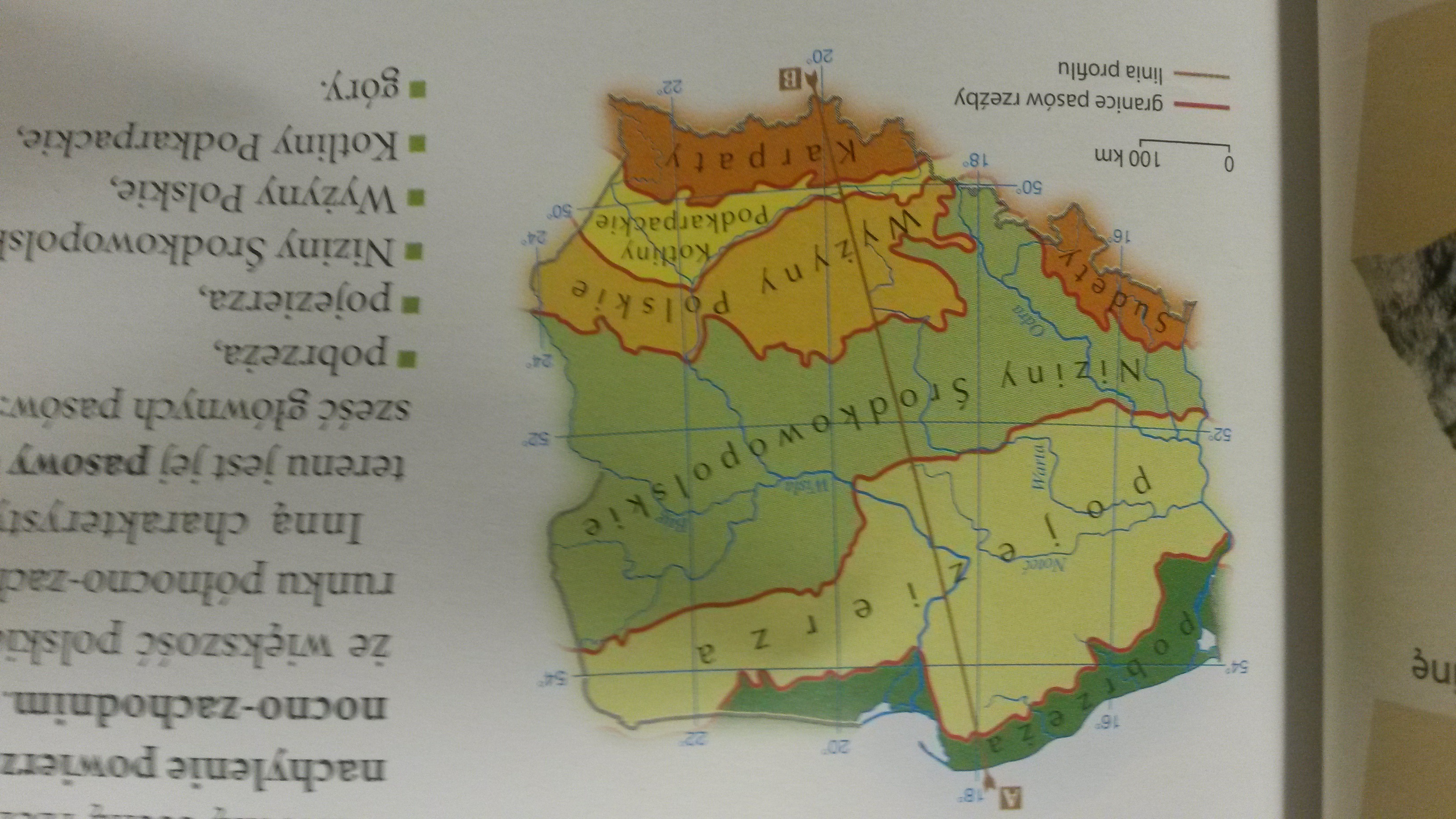 Na mapie konturowej polski na zielono zaznacz niziny,na czerwono wyżyny Mapa Polski Pobrzeza Pojezierza Niziny?form=mg0av3