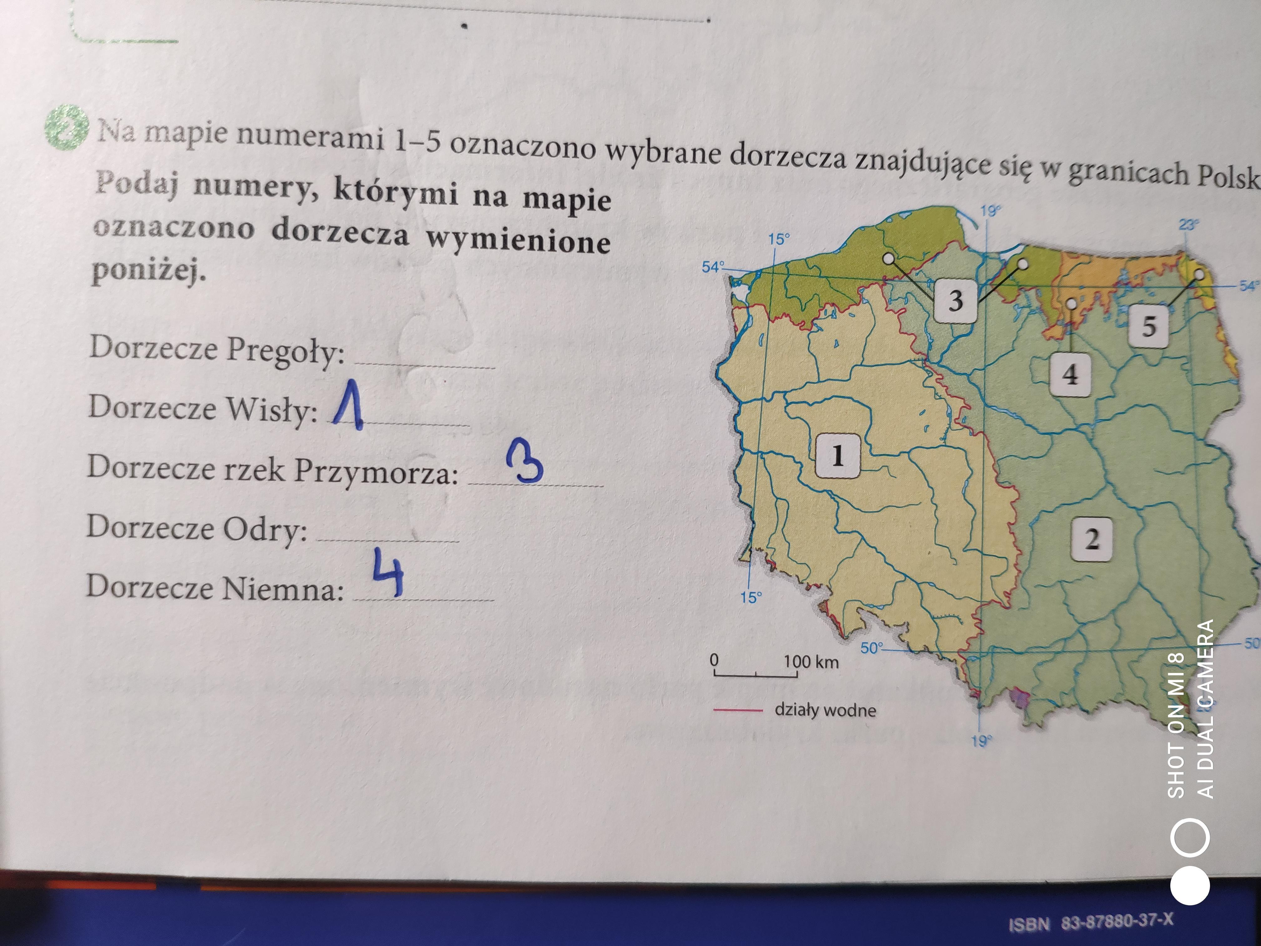 Podaj Numery Ktorymi Na Mapie Oznaczono Dorzecza Wymienione Ponizej