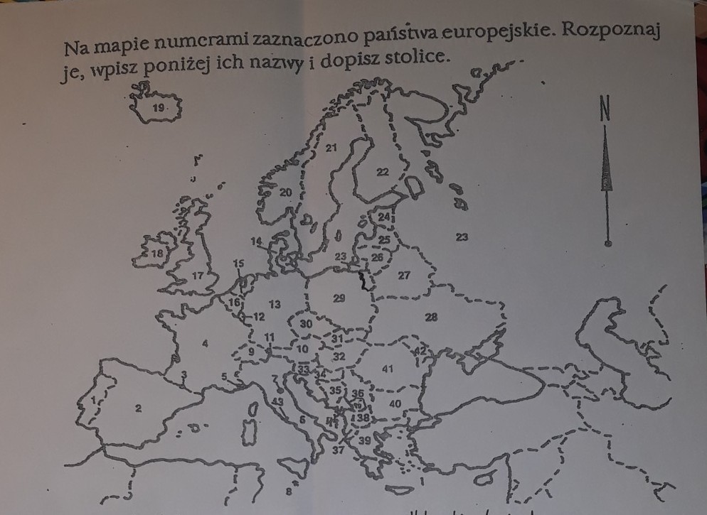 na mapie numerami zaznaczono państwa europejskierozpoznaj je, wpisz ich Na Mapie Zostaly Zaznaczone Cztery Europejskie Stolice
