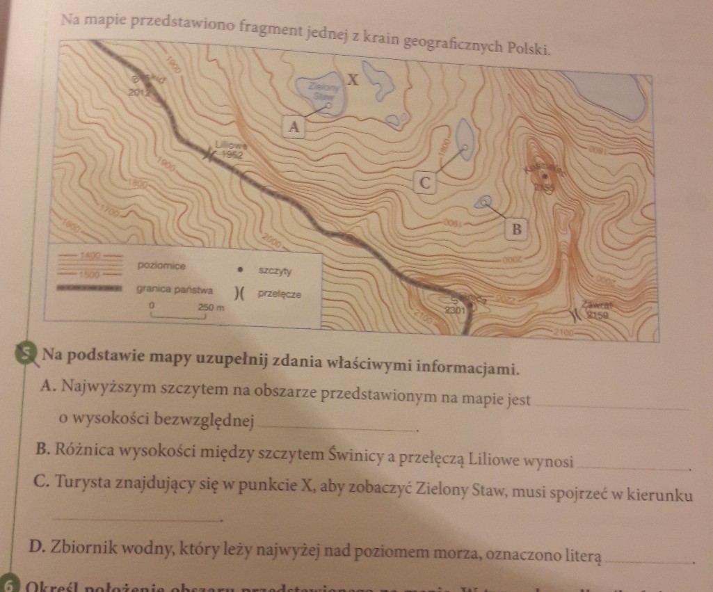 Na mapie przedstawiono fragment jednej z krain geogradicznych Polski Na Mapie Przedstawiono Fragment Jednej Z Krain Geograficznych Polski