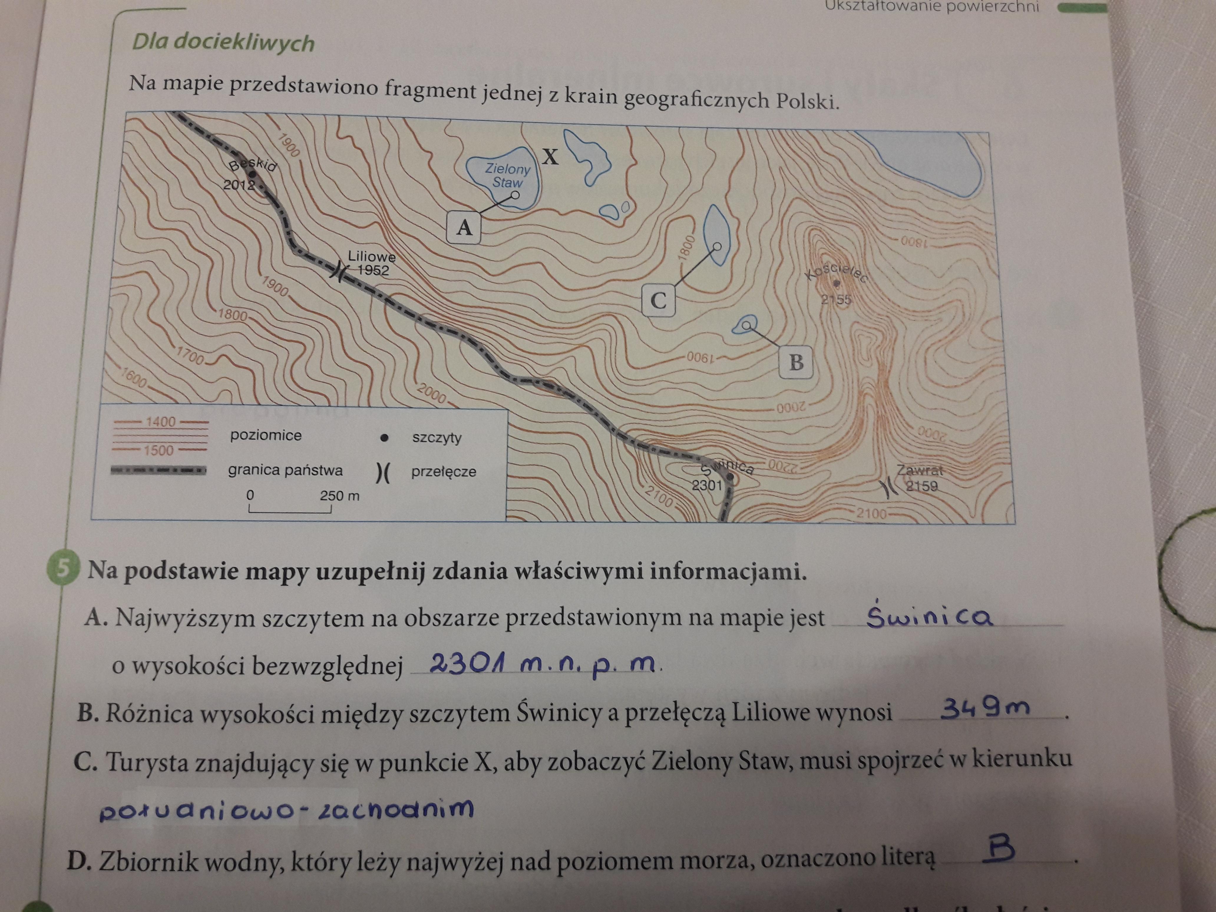 na mapie przedstawiono fragment jednej z krain geograficznych Polski na Na Mapie Przedstawiono Fragment Jednej Z Krain Geograficznych Polski