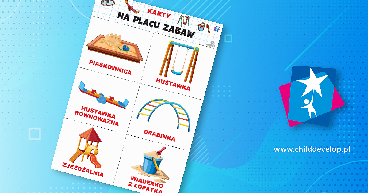 Na placu zabaw – karty Domana – do druku karty pracy Metoda Domana dla Plac Zabaw Karty Pracy Czterolatek
