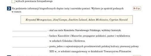 Na Podstawie Informacji Biograficznych Dopisz Imię I Nazwisko Postaci