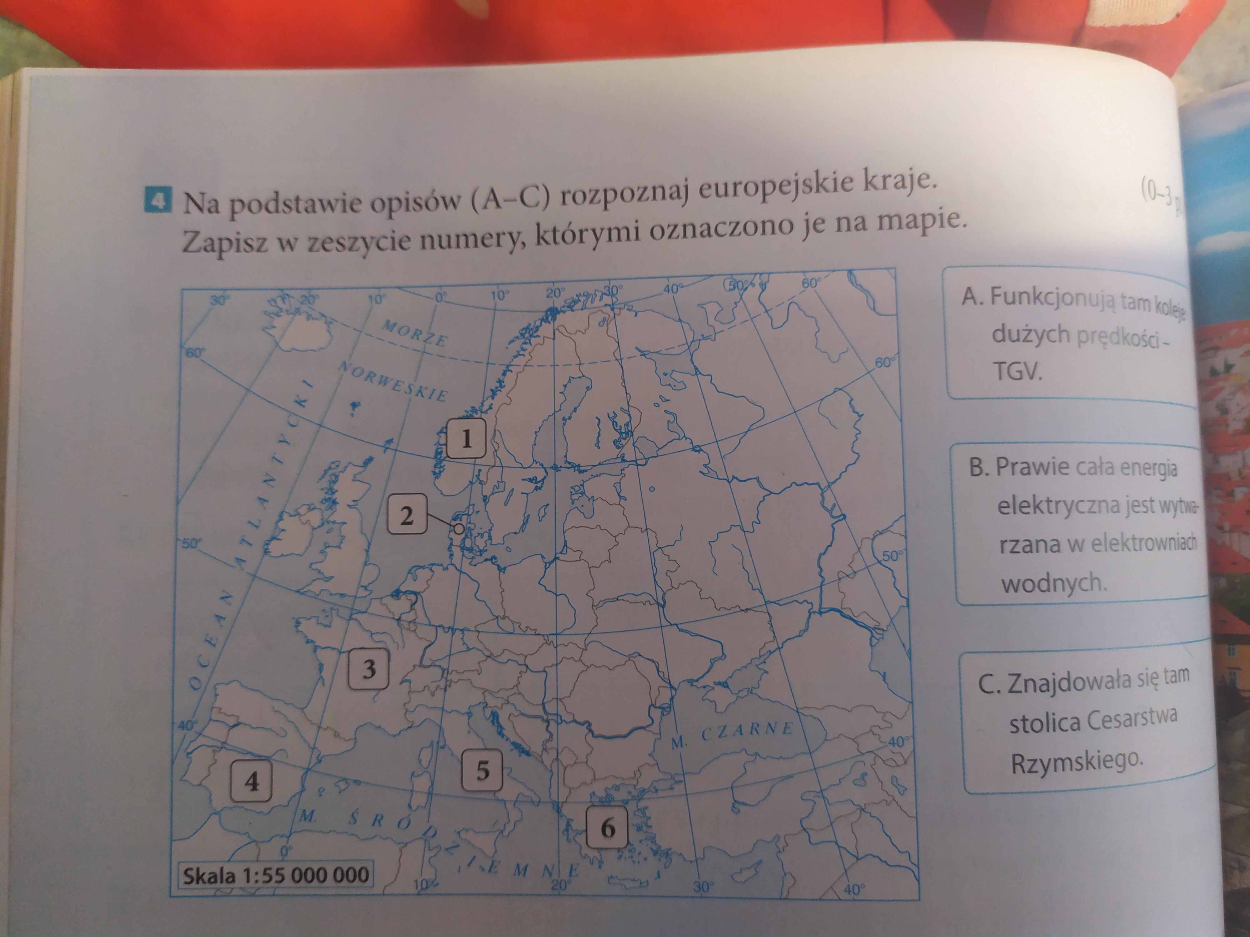 Na podstawie opisów (A-C) rozpoznaj europejskie kraje. Zapisz w Rozpoznaj Osiem Panstw Zaznaczonych Na Mapie Lezacych W Regionie