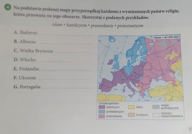 na podstawie podanej mapy przyprzadkuj kazdemu z wymieninych panst Na Podstawie Podanej Mapy Przyporzadkuj Kazdemu Z Wymienionych Panstw Religie