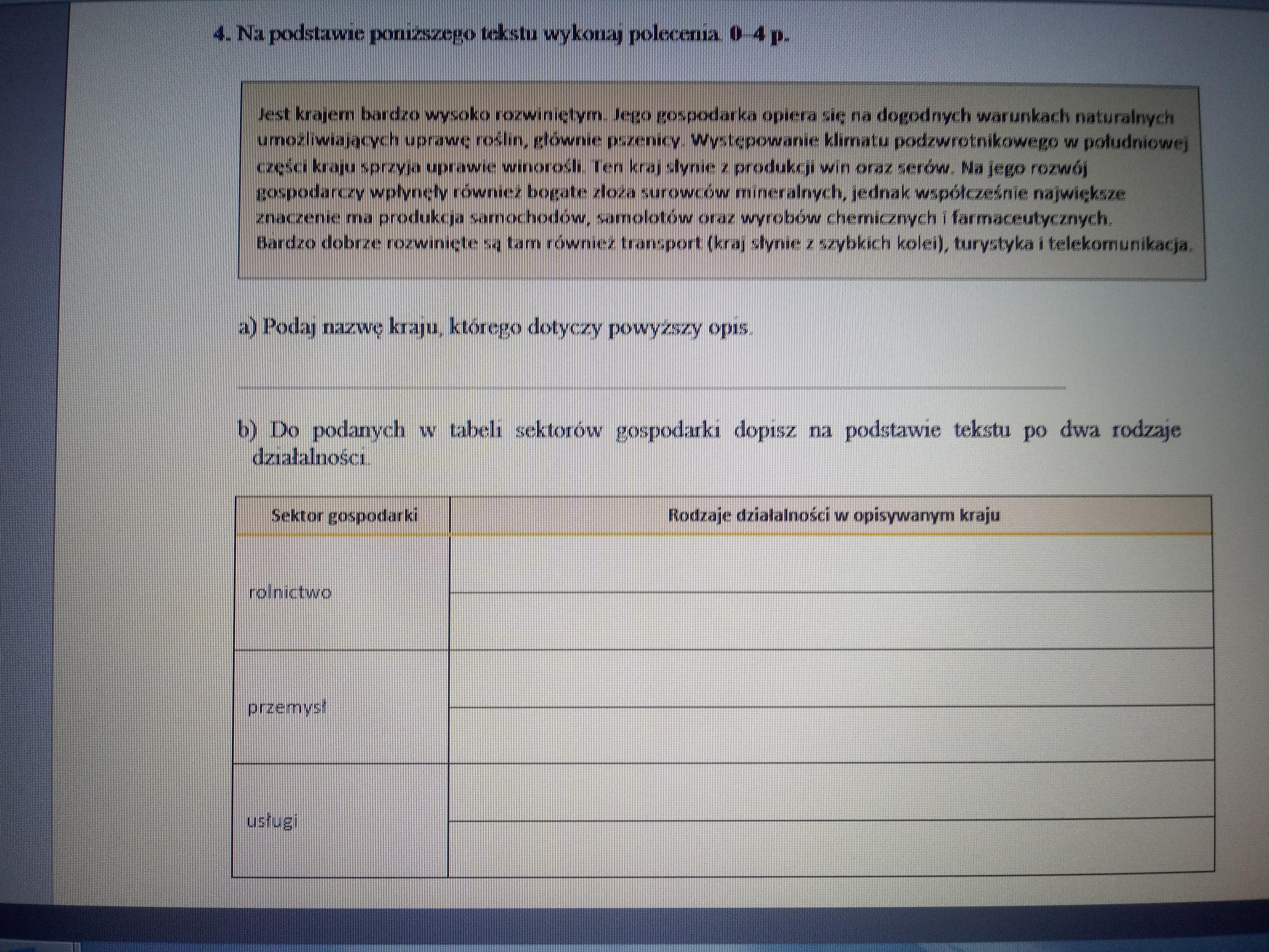 Podaj Nazwę Sektora Gospodarki Którego Dotyczy Opis