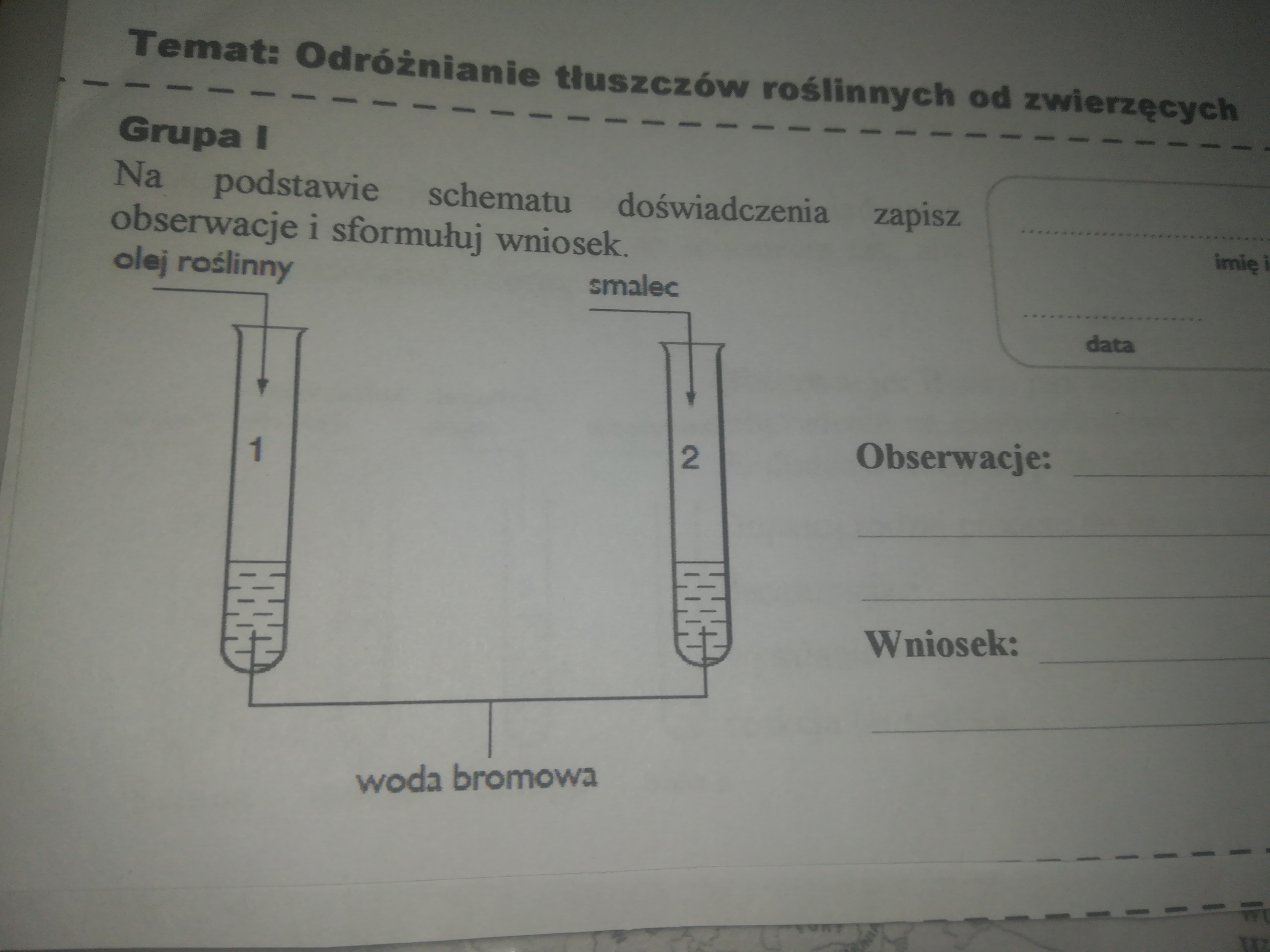 Na Podstawie Schematu Doświadczenia Zapisz Obserwacje I Sformułuj Wniosek
