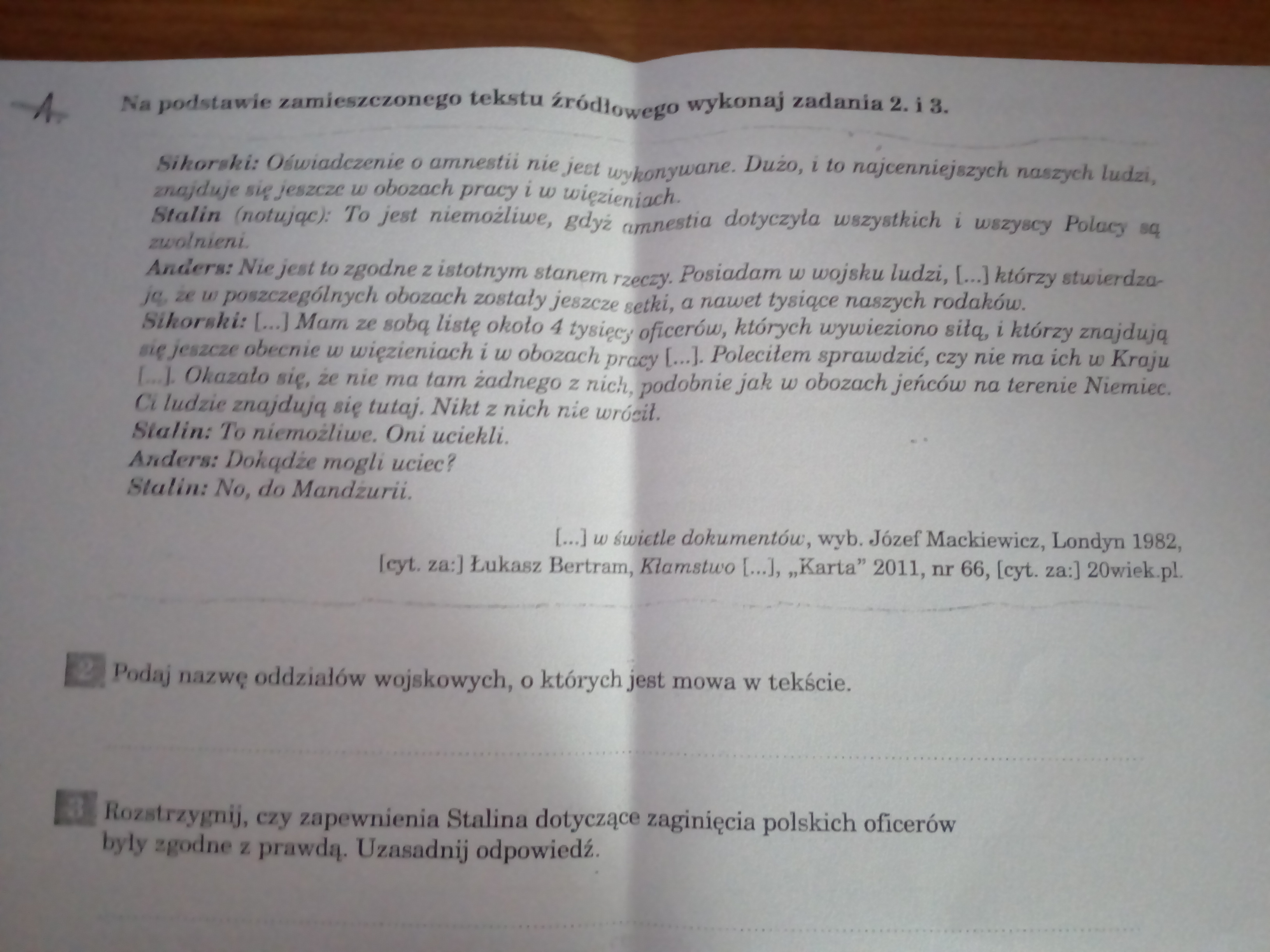 Na podstawie zamieszczonego tekstu źródłowego wykonaj zadania 2 i 3 Minikartkówka Wykonaj Zadania Do Tekstu